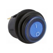 SNQ - Großer Wippschalter, 12 v LED-Punktlicht, für Auto und Boot, rund, Wippschalter ein/aus, spst, blau