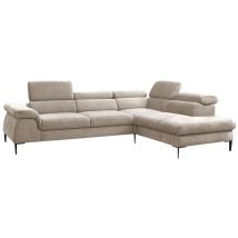 Pascal Morabito - Großes Ecksofa mit Schlaffunktion - Ecke rechts - Samt - Beige - sepina von