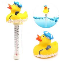 Qiedie - Großes, einfaches Ablesen der Wassertemperatur mit Schnur, schwimmendes Poolthermometer für Außen- und Innenpools und Spas (Ente)