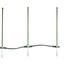 Großflächiges Nebeltrio – Sprühnebelbewässerung – Aluminium, Messing – Höhenverstellbar 85-155 cm – 2 x 2 m PVC-Schläuche