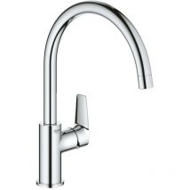Grohe - 31367 BauEdge Chrome Single Lever Kitchen Sink Mixer Tap Swivel High Spout
