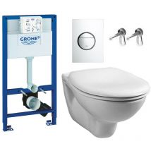 Grohe - 38528 Rapid 1.13m Dual Flush Cistern Frame 38765 Nova Plate & Toilet Pan