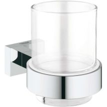 Grohe - Essentials Cube - Zahnbürstenbecher mit Halter, verchromt 40755001