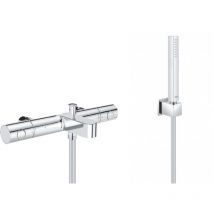 Grohe Bath/shower set Grohtherm 800 thermostatic mixer + 1 jet shower stick, Chrome (34770000-CUBESTICK)