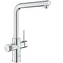 Grohe - Robinet filtrant de cuisine - Chromé - Filtration de l'eau - Bec haut en l - Rotation 150° Blue Pure Minta - 30600000