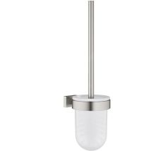 Grohe - Essentials Cube - Brosse de toilette avec support, supersteel 40513DC1