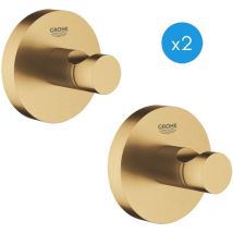 Essentials duo Set of 2 Robe Hooks, Brushed Cool Sunrise (40364GN1-DUO) - Grohe