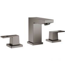 Grohe - Eurocube - Waschtischarmatur mit Ablauf, 3-Loch-Montage, Hard Graphite gebürstet 20351AL0