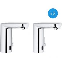 Grohe Eurosmart Cosmopolitan E 2 Set of 2 1/2′′ Infrared basin mixer taps, adjustable temperature limiter, Chrome (36327001-DUO)