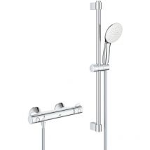 Grohtherm 800 Set 1/2' Miscelatore termostatico per doccia + doccetta a 2 getti + asta doccia da 60 cm + flessibile (G3456 - Grohe