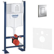 Pack wc Bâti autoportant Rapid sl avec Plaque Skate Cosmopolitan chromée et Set d'isolation phonique (39145000-1) - Grohe