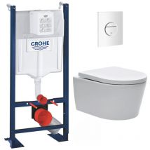 Pack wc Rapid sl autoportant + wc sans bride sat, fixations cachées + Plaque Nova - Grohe
