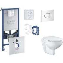 Rapid slx - Set Vorwandelement, wc mit Softclose-Sitz und Arena Cosmopolitan-Betätigungsplatte, Alpinweiß SANI11BB3135 - Grohe