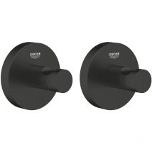 Grohe - Juego de dos ganchos de pared start, negro mate (411732430 BlackDuo)
