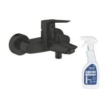 Grohe - Mitigeur bain douche mécanique Start noir + nettoyant GrohClean
