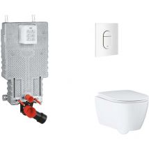 Uniset - Set Vorwandelement, wc mit Softclose-Sitz und Arena Cosmopolitan-Betätigungsplatte, Alpinweiß SANI15BB3114 - Grohe