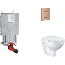 Grohe Uniset - Set Vorwandelement, Wc Mit Softclose-sitz Und Skate Cosmopolitan-betätigungsplatte, Warm Sunset Gebürstet Sani15bb4103