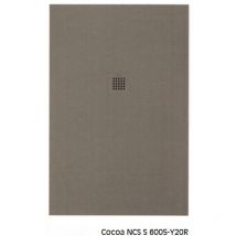 Bb strato Rechteckige Duschwanne 90 x 80 cm cocoa Ablauf in chrom