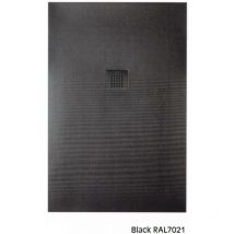 Bb strato Rechteckige Duschwanne 90 x 90 cm schwarz Ablauf in chrom