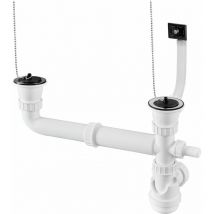 Grohe - Vidage chaînette complet Ø60 pour évier lavelli inox 2 cuves