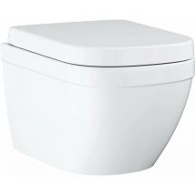Euro Ceramic - wc suspendu avec abattant softclose, rimless, Triple Vortex, blanc alpin 39693000 - Grohe