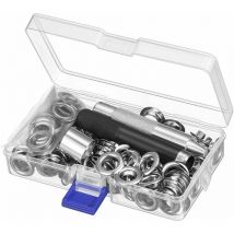 Jalleria - Grommet Kit Oeillet, 12 mm Trousse à œillets Outils Metal Ensembles Oeillets 100 Set Kit d'Oeillets Oeillets pour Baches pour Couture