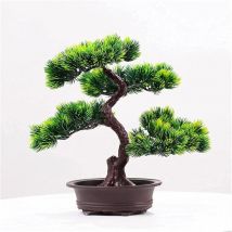 Groofoo - Ineasicer Bonsa Artificiel 10 Pouces Plantes Artificielles Bonsa Pin,Simulation Réaliste Bonsa Décoratif,pour Jardin Balcon Sol Faux Plante