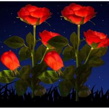 Décoration De Jardin Avec Lampes Solaires,lampes Solaires Étanches 2 Pièces Pour Jardin Extérieur,lampes De Jardin Solaires 2v Avec Lampes Roses Led 