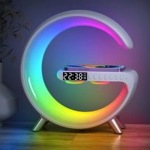 Groofoo - Ineasicer Lampe de Table Intelligente avec Chargeur sans Fil, Haut-Parleur Bluetooth, Veilleuse rvb et Contrôle d'App - Ambiance