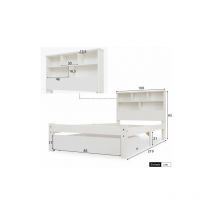 Groofoo - aiducho Lit Multifonction 90x200cm Single, Beaucoup d'espace de rangement et tiroirs, idéal pour petites chambres - Lit avec rangement bois
