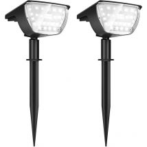 Projecteur solaire extérieur,lampes de jardin solaires,32 lampes de projecteurs solaires étanches Led Ip65,3 niveaux de luminosité,pour