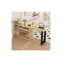 Groofoo - aiducho Table à manger pliante extensible avec espace de rangement, table à manger mobile moderne, table à manger pliante, table à manger