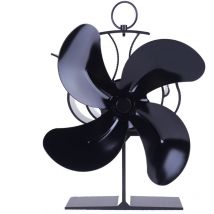 Groofoo - Ineasicer Ventilateur Poêle Bois en Aluminium, Ventilateur de Cheminée à Bois Alimenté par la Chaleur 4 Pales - Répartition de la Chaleur