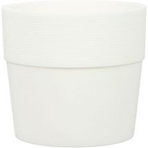 Groove 17, pot de fleurs/plantes, rond, en plastique couleur: Bianco, diamètre 17 cm, hauteur 15,4 cm, 2,4 l vol. - Scheurich