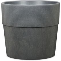 Scheurich - Groove 21, pot de fleurs/plantes, rond, en plastique couleur: Carbon, 20,5 cm de diamètre, 18,8 cm de hauteur, 4,4 l vol.