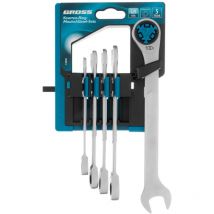 Gross - 14858 5pcs combination Ratcheting Wrench Set, CrV, 8–17 mm