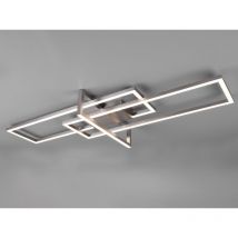 Defibrico - Große led Deckenleuchte salinas mit Switch Dimmer Silber matt 100cm lang