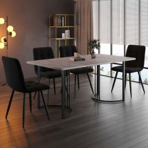 Groupe de salle à manger (5 pièces), ensemble table à manger avec 4 chaises, ensemble de table de cuisine moderne, table de cuisine 140x80cm avec