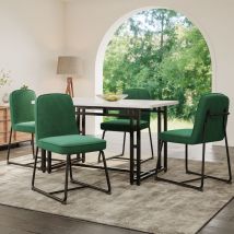 Redom - Groupe à manger (5 pièces), table à manger 120x70cm avec 4 chaises, ensemble de table de cuisine moderne, adapté à la salle à manger,