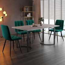 Groupe de salle à manger (5 pièces), ensemble table à manger avec 4 chaises, ensemble de table de cuisine moderne, table de cuisine 140x80cm avec
