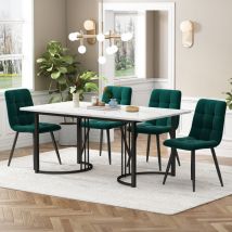 Groupe de salle à manger (5 pièces), ensemble table à manger avec 4 chaises, ensemble de table de cuisine moderne, table de cuisine 140x80cm avec