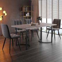 Groupe de salle à manger (5 pièces), ensemble table à manger avec 4 chaises, ensemble de table de cuisine moderne, table de cuisine 140x80cm avec