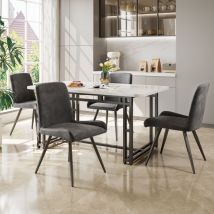 Okwish - Groupe de salle à manger (5 pièces), table à manger 120x70cm avec 4 chaises, ensemble de table de cuisine moderne, plateau de table en mdf