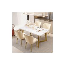 Okwish - Groupe de salle à manger (ensemble, table à manger 117 × 68 × 75 cm avec 4 chaises), ensemble de table de cuisine moderne, chaises de salle