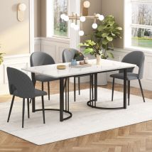 Redom - Groupe de salle à manger (ensemble, table à manger 140 × 80 cm avec 4 chaises), ensemble de table de cuisine moderne, chaise de salle à