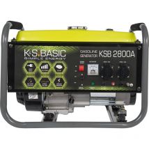 K&s Basic - Groupe électrogène à essence ksb 2800A, puissance maximale 2800W, démarrage manuel, régulateur de tension automatique (avr), voltmètre,
