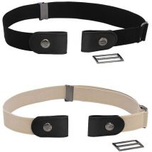 Mezheng - Ceinture Sans Boucle, 2 Pièces Ceinture Extensible Invisible Ceinture Élastique Sans Boucle Sans Boucle Ceinture Réglable pour Femmes