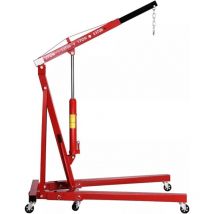 Neche - Grúa de taller plegable de 2 toneladas y 4 posiciones - Cabra de taller de acero - Bomba de elevación hidráulica del motor - Soporte del