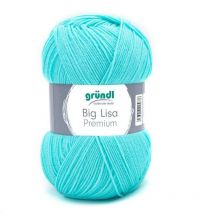 Wolle Big Lisa Premium uni 250 g türkis Handarbeit - Gründl