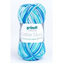 Wolle Cotton Quick print 50 g aqua multicolor Handarbeit - Gründl